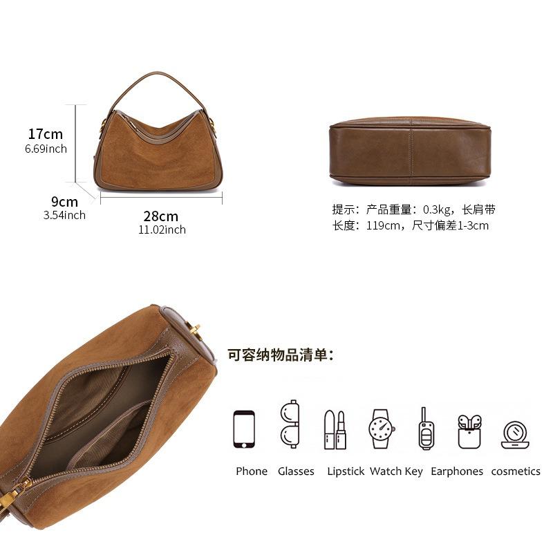 Frosted cowhide pillow bag dumpling bag new leather messenger bag women's bag high-end shoulder bag women