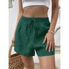 Women's  Summer Solid Color Casual Loose Shorts, Elastic Waist Lace-up, Minimalist Fashion Basic Versatile Home Shorts
