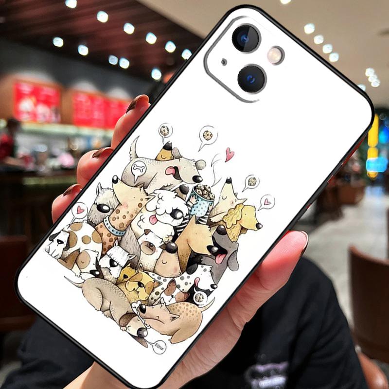 

French Bulldog Beagle Dogs Pattern For iPhone 12 11 14 13 Pro Max Mini XS Max XR X SE 2020 6S 7 8 Plus Case Phone Back Cover iPhone 13