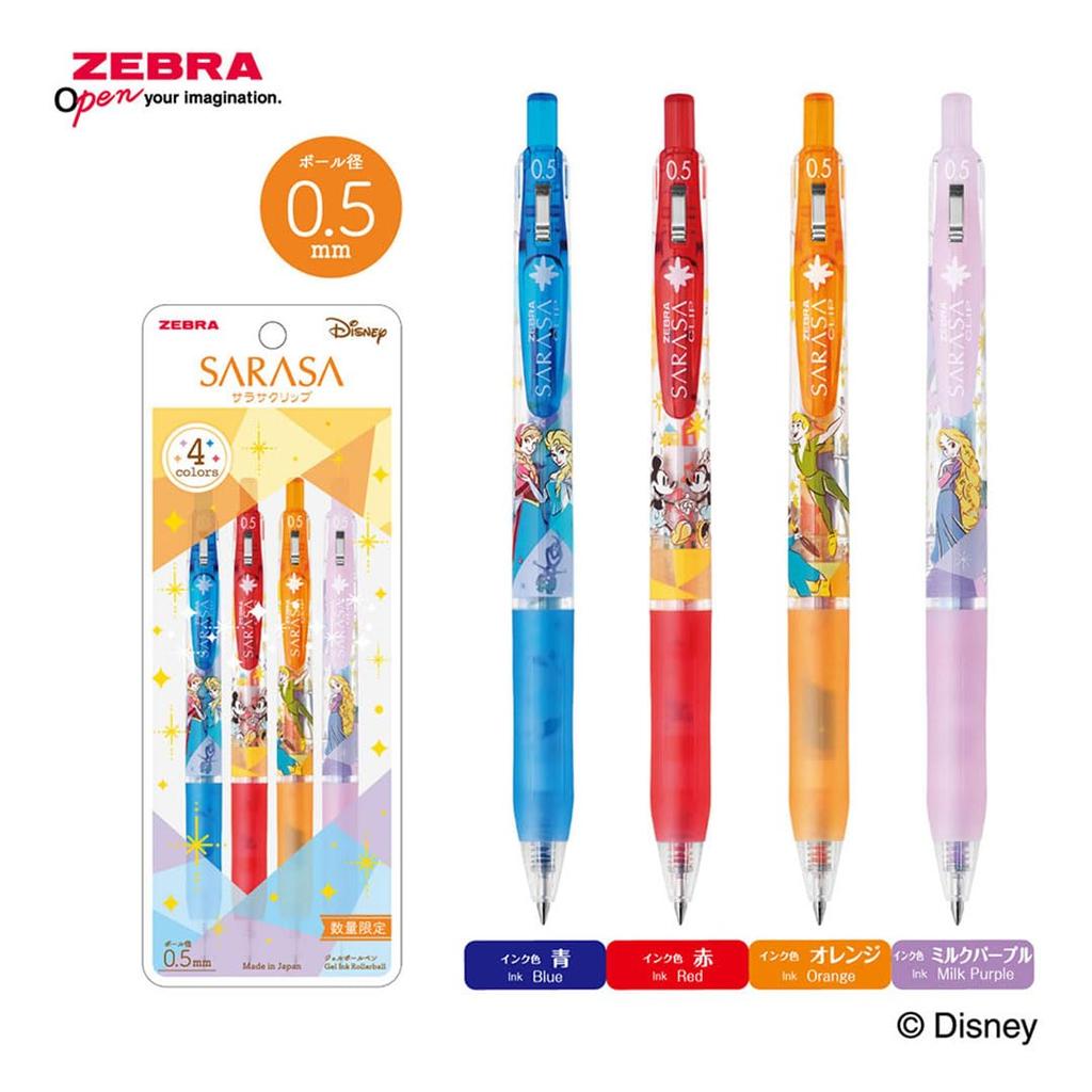 Zebra Sarasa Clip Gel Ballpoint Disney Fantasy Limited Edition Disney 8 Pens Set A Set ZEBRA Pens, 0.5mm, Design, (4-Color + 4-Color B) JJ29-DSF