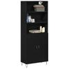 Highboard 2 pcs Black Oak Effect Wood Based Material