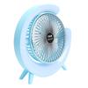 Compact Desk Fan with Colorful Lights USB Charging 3 Speeds 1800mAh Battery Multicolor Lights Quiet Mini Table Fan Blue