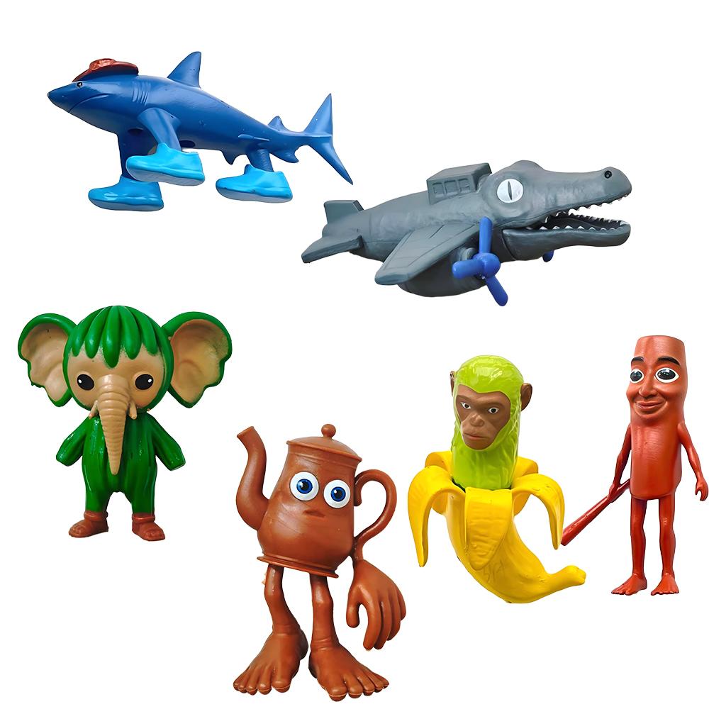 Italienisches Brainrot Actionfiguren-Set Tung Tung Sahur Tralalero Tralala Bombardino Crocodilo Figuren Modell Dekor Spielzeug Geschenke