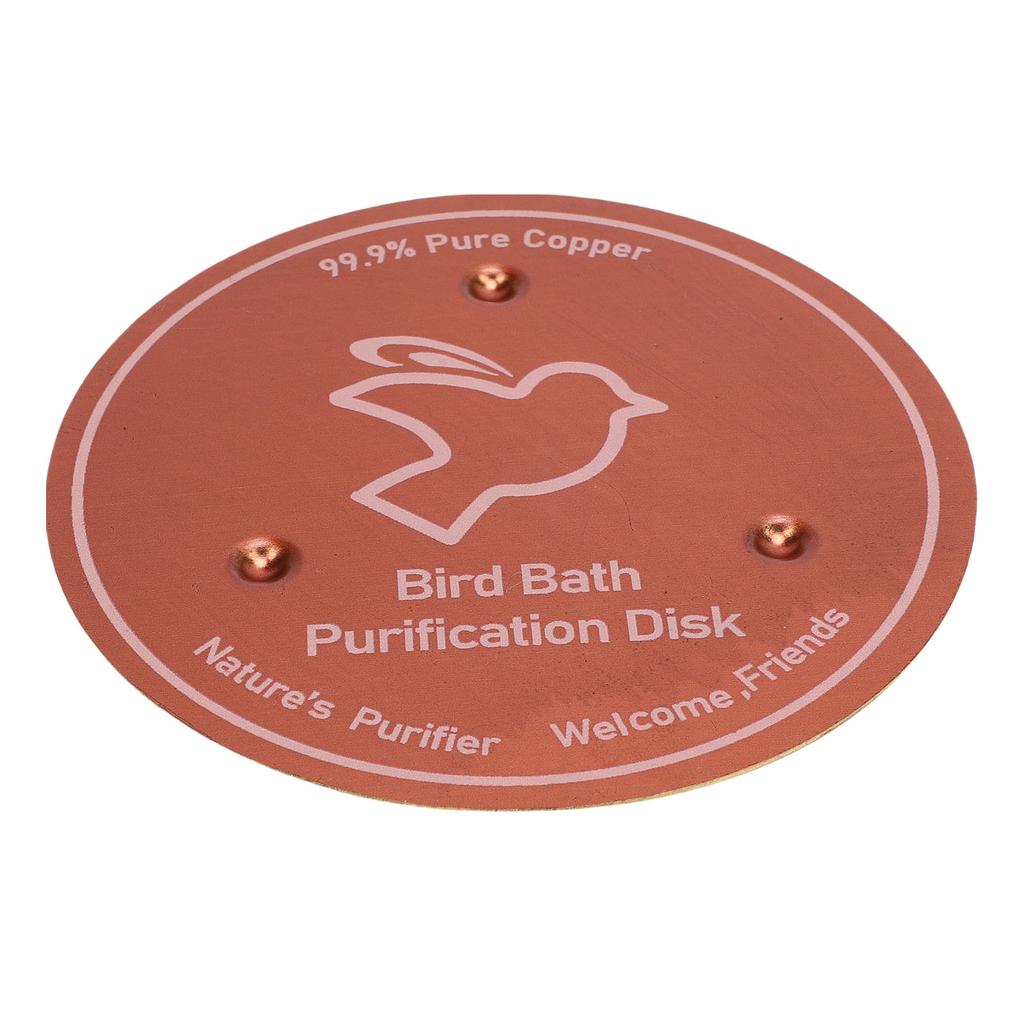 Bird Bath Copper Disk 99.99percent Pure Copper Water Cleaner 1mm Thick with Stable Triple Point Support for Outdoor
