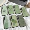 Line Character Green Phone Case For Samsung Galaxy A73,A72,A71,A70,A53,A52,A51,Others Soft Black Shell