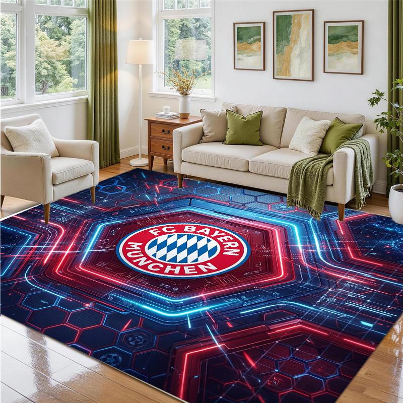 Bayern Munich Design Crystal Velvet Rug Soft Decorative Mat for Bedroom Entrance