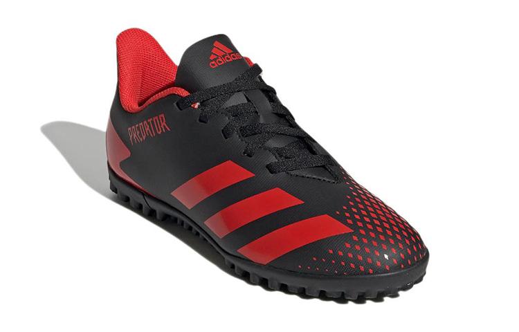 Adidas Predator 20.4 TF J Slip Resistant Abrasion Resistant Low top Kids' Soccer Shoes Black Red Kids' EF1956