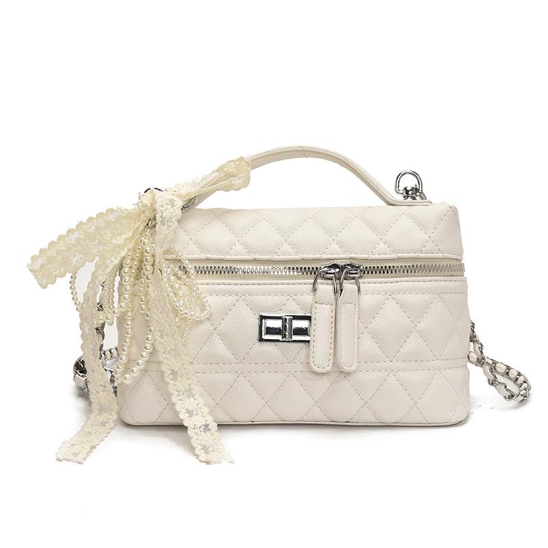 Korean sweet small fragrant style dopamine diamond chain handbag foreign style versatile fashion messenger small square bag women