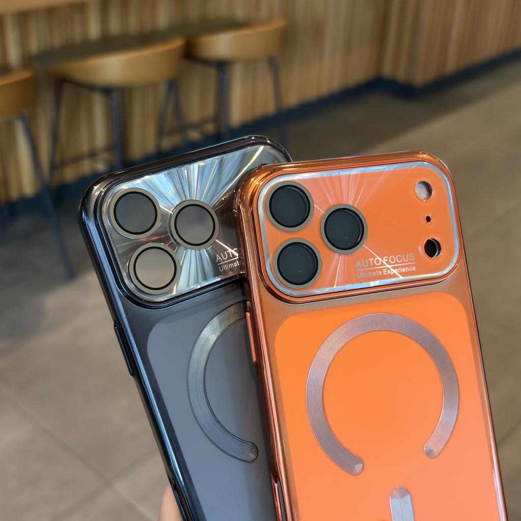 Crystal Lens Protector Magnetic Case For For Iphone 17 16 1 14 13 Pro Max For Wireless Charge Shockproof Matte Cover