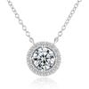 Genuine 1 Carat Moissanite Pendant, Round Bag Moissanite Necklace.
