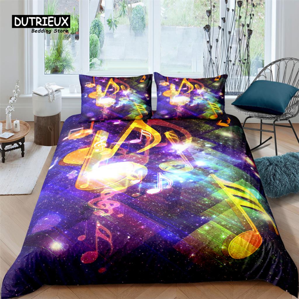 

Luxury 3D Color Notes Print Home Living 2/3Pcs Comfortable Duvet Cover PillowCase Bedding Sets Kids Queen and King EU/US/AU Size (135x200cm)