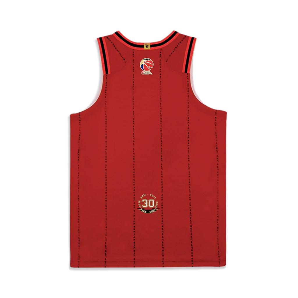 Li Ning CBA Series 24-25 Season Beijing Shougang Fan Edition Printed Logo Pullover V-Neck Basketball Jersey Men Jersey Deep-Burgundy AAYU533-1