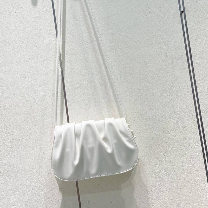 Bag Women's Bag New Trendy Fashion Cloud Small Square Bag High-end Soft Leather Shoulder Crossbody Pleated Bag