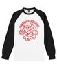 IMPROMES Casual SIDEWAYSTANCE Long Sleeve Raglan T-Shirt, Men's, White and Black