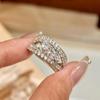 Luxuriöse künstliche Marquise-Schliff Moissanit Ringe 925 Silberbeschichtet für Damen Zertifizierter Diamant Ehering Geschenk Feiner Schmuck