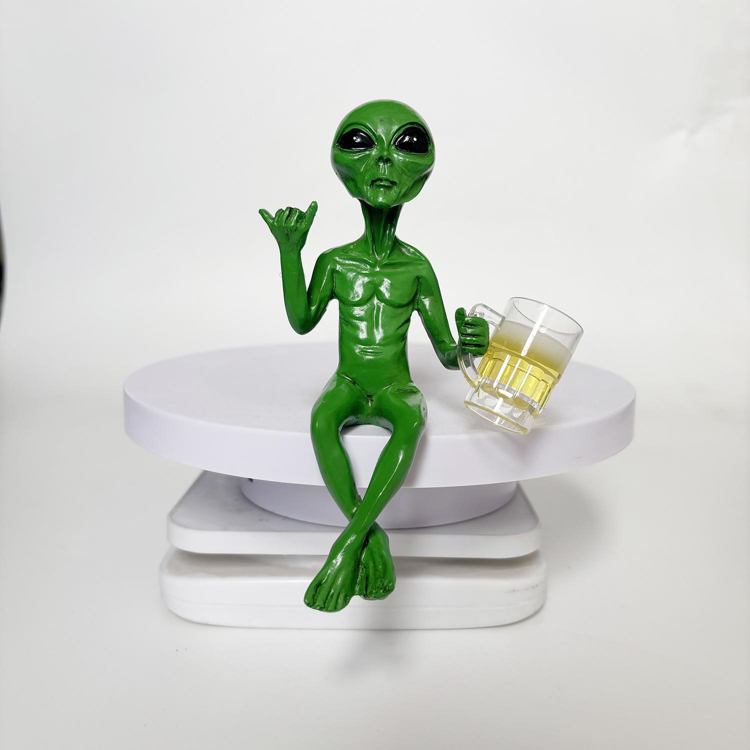 Новый полимерный статуэтка-украшение, интересная статуэтка инопланетянина из смолы