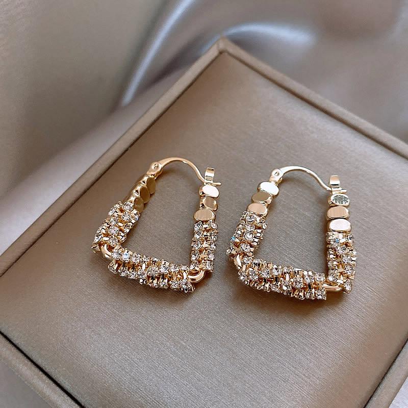 Gold Broken Silver Circle Light Luxury High-end Stud Earrings