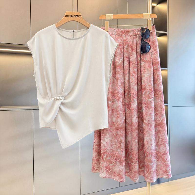 Elegant Tie-Dye Two-Piece Summer Set
