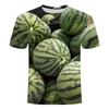 Herren Casual Mode Wassermelone Kreatives Grafik T-Shirt Lustig O-Ausschnitt Kurzarm Alltag Pop Locker Atmungsaktiv Übergröße Oberteil