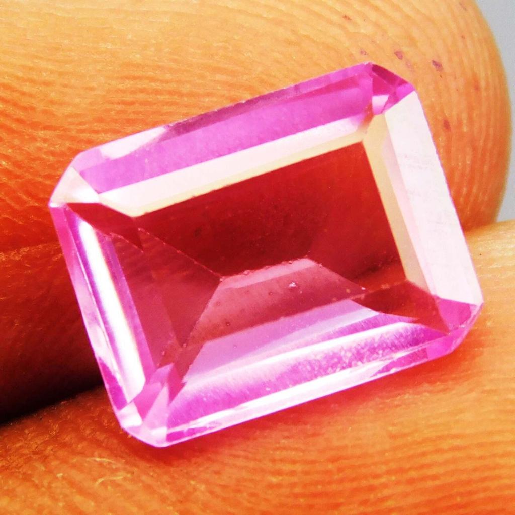 PRECIOUS Pink SAPPHIRE 4.25 Ct Natural Emerald Cut Loose Gemstone CERTIFIED