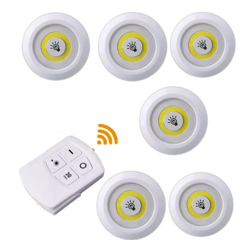 Under COB Cabinet Light LED Wireless Remote Control Dimming Wardrobe Night Lamp Home Kitchen Bedroom Bedside Lamps