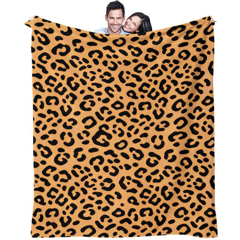 Trendy Leopard Print Blanket Flannel Blanket Throw Blanket Warm Blanket Gift Blanket Adult Sofa Decor