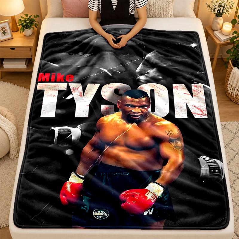 Flannel BlanketMike Tyson Warm Soft Throw Blanket for Indoor Sofa Bed Living Room Use
