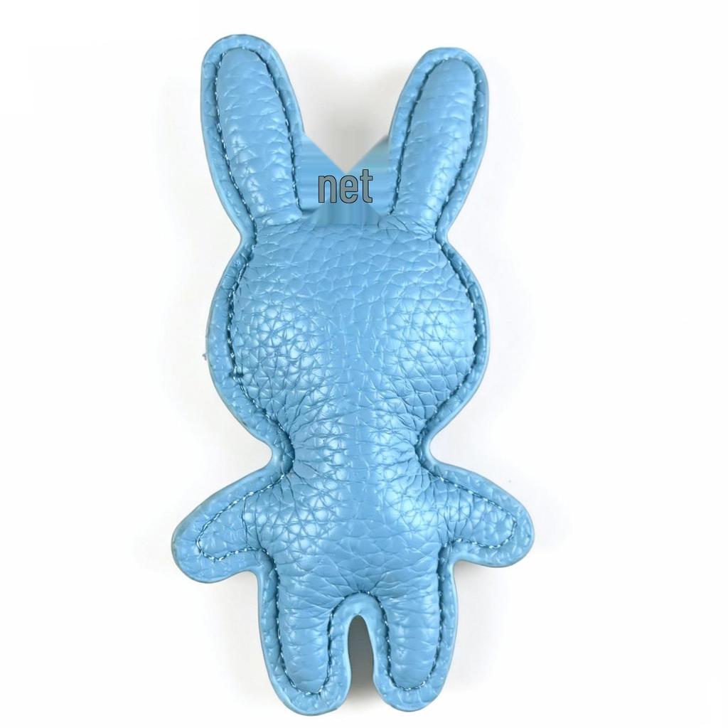 PU Leather Keychain with Cute Little Rabbit Pendant and Accessories