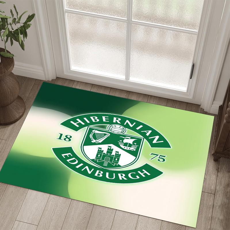 Hibernian FC Design Crystal Velvet Carpet Cozy Non?Slip Printed Rug For Bedroom Living Room Entrance
