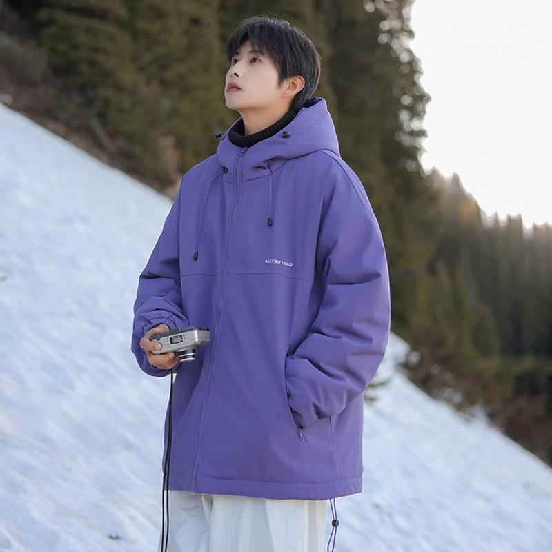 American mountain functional charging cotton clothes men's autumn and winter piled thickened three-proof loose hooded cotton-padded clothes