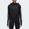 Adidas Casual Sports Training Knit Hooded Jacket Women Outerwear Black BK7675