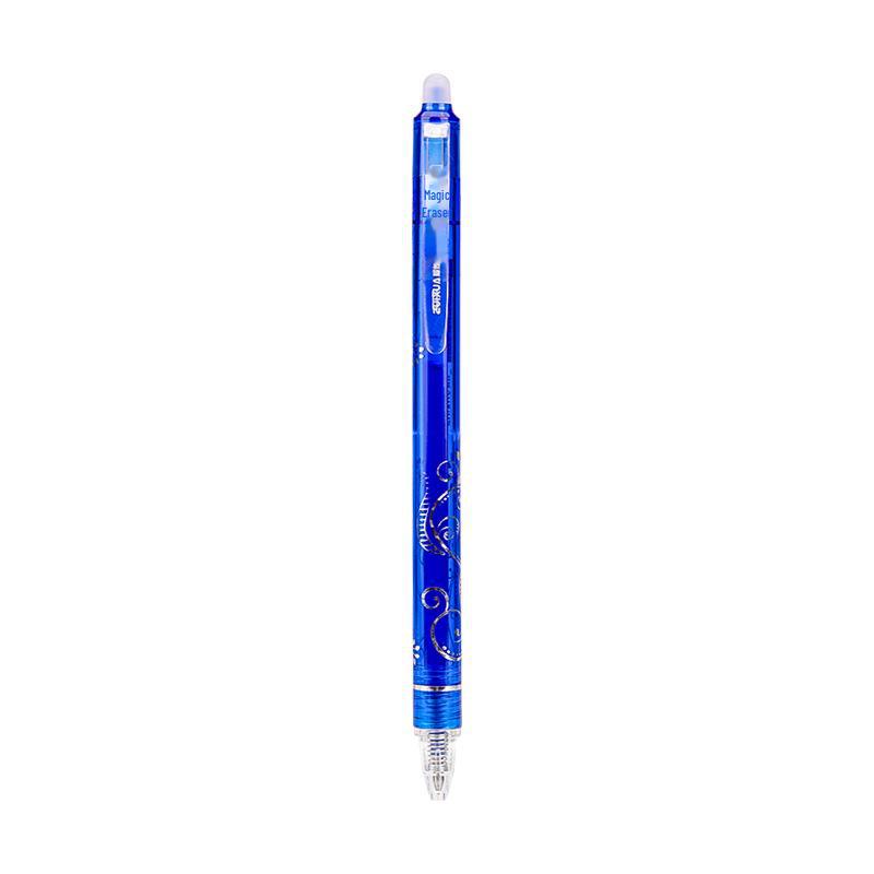 Erasable Gel Pen Set with Push Mechanism & Blue Ink, Includes Rubber Eraser - 0.5mm, Perfect for Students