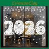 Christmas 2026 Deer Snowman Pvc Window Decals Holiday Home Decor Stickers Set