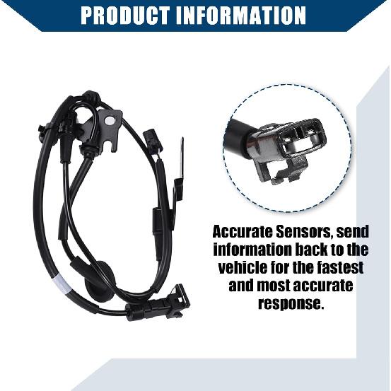 No.59910-C1000 / Wheel Anti-Lock Brakes Sensor Cable for Hyundai Sonata 2015-2019 / ABS Wheel Speed Sensor Aadpter/Durable/Rubber / 2 Pcs/Black