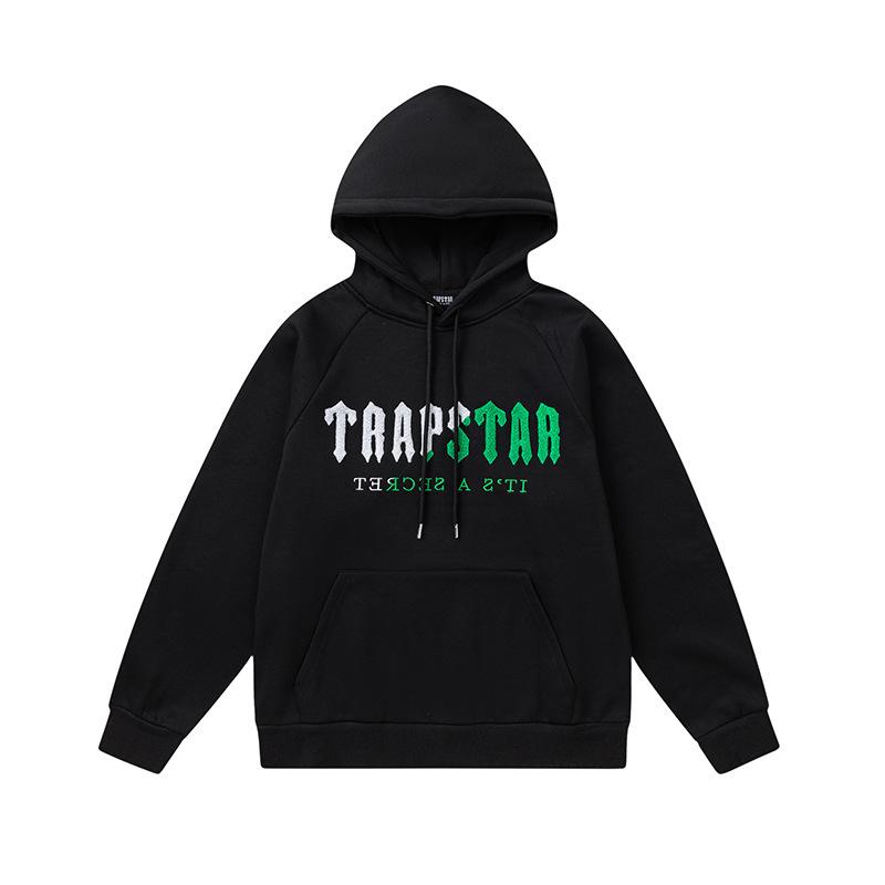 Foreign trade new rainbow color matching letter embroidery velvet loose hooded sweater casual trousers set men and women the same style