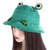 Big Brim Frog Fisherman Hat Breathable Cute Sun Visor Hat Fashion Women Bucket Hat  Leisure Wear