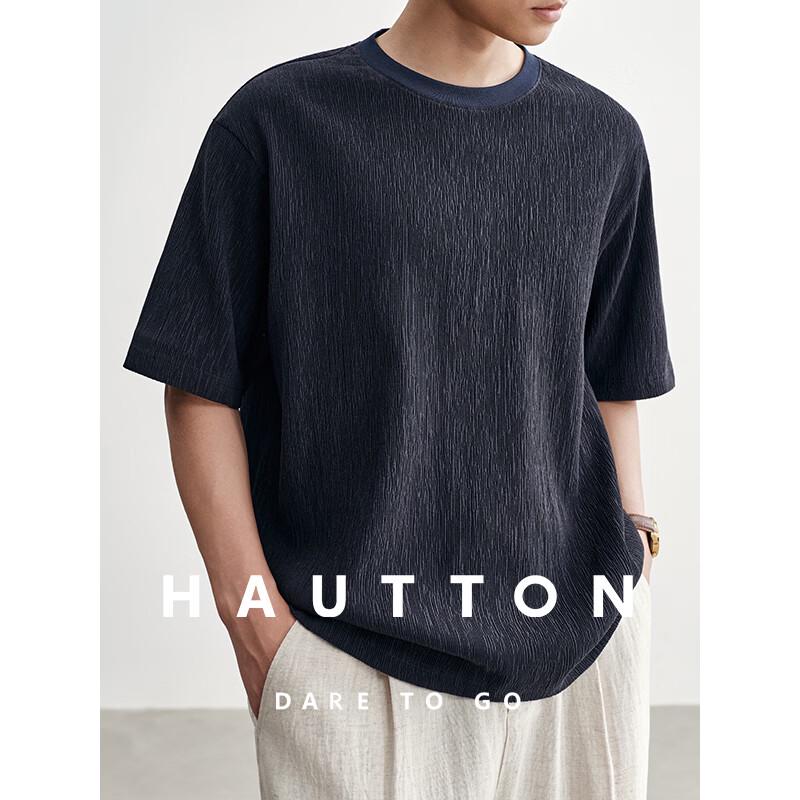 HAUT TON Men s Textured Lyocell Short Sleeve T-Shirt 2XL