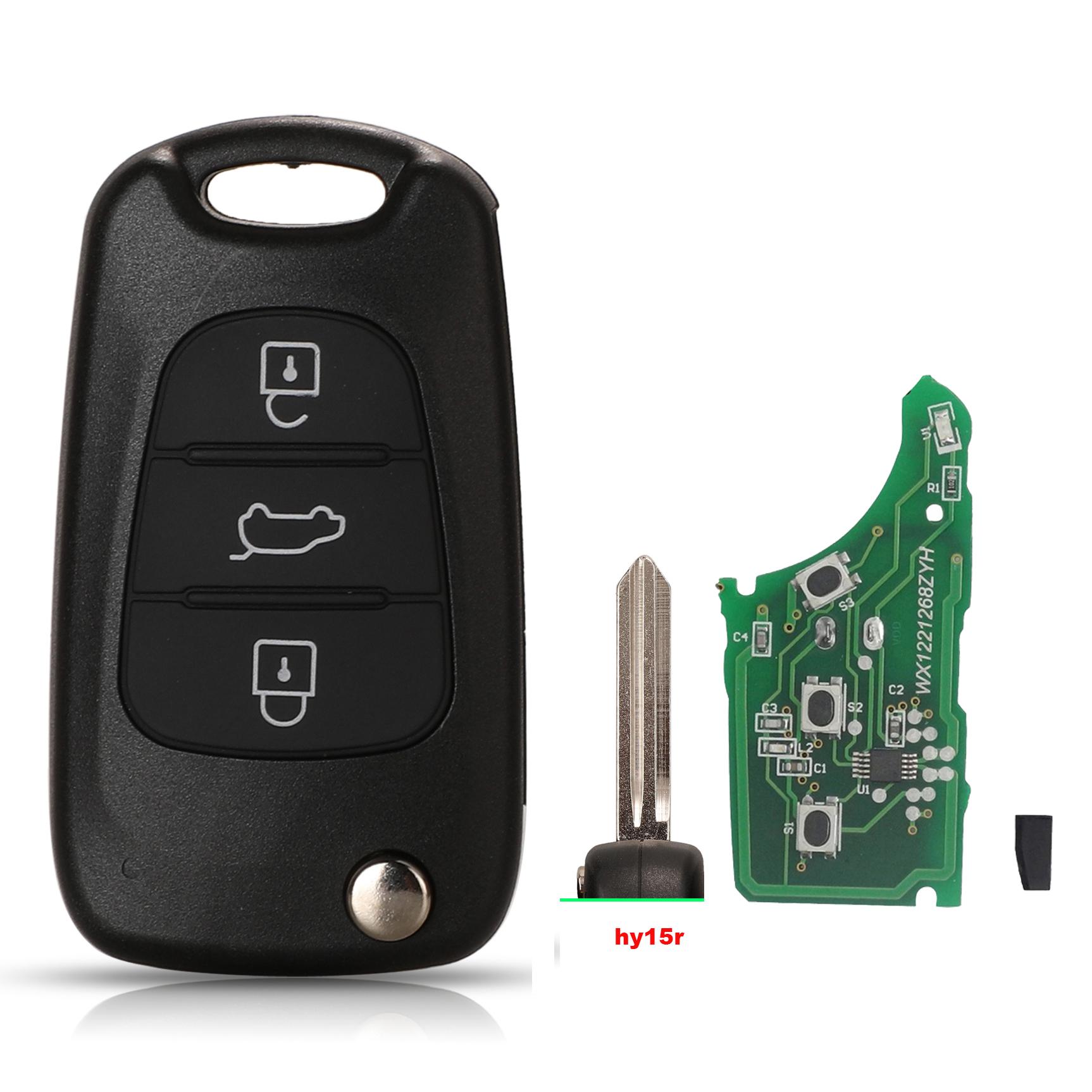 

jingyuqin для Hyundai I20 I30 IX35 Avante, подходит для Kia K2 K5 Sportage 433 МГц ID46 чип 3 кнопки складной автомобильный дистанционный брелок for hyundai йельский синий