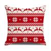 Red and Black Plaid Christmas Pillow Case Linen Print Home Lumbar Support Office Cushion