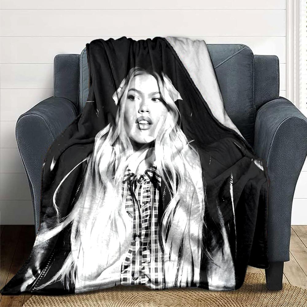 1Pc Elegant Fashion Portrait Blanket Soft Throw Blanket For Home Bedroom Bed Sofa Travel Office Solid Christmas Blanket