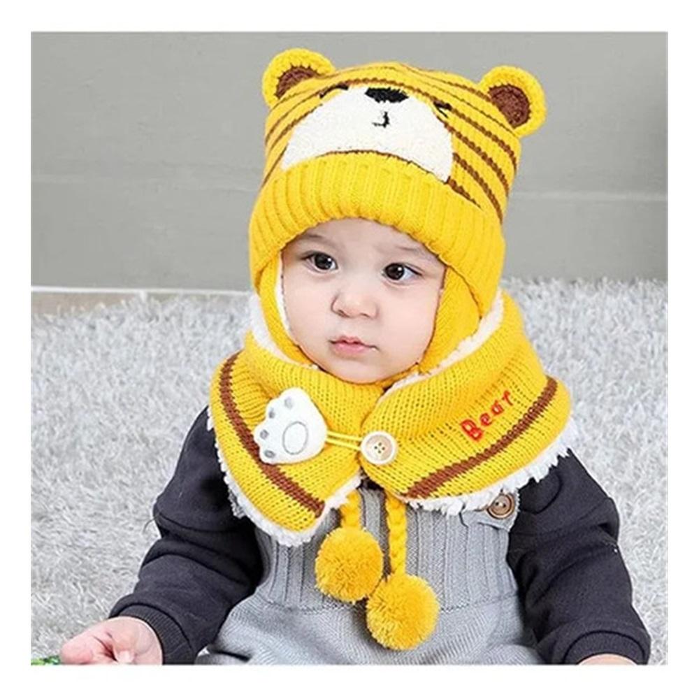 Children's Winter Baby Hat + Cute Warm Scarf Beanie Hat Wo