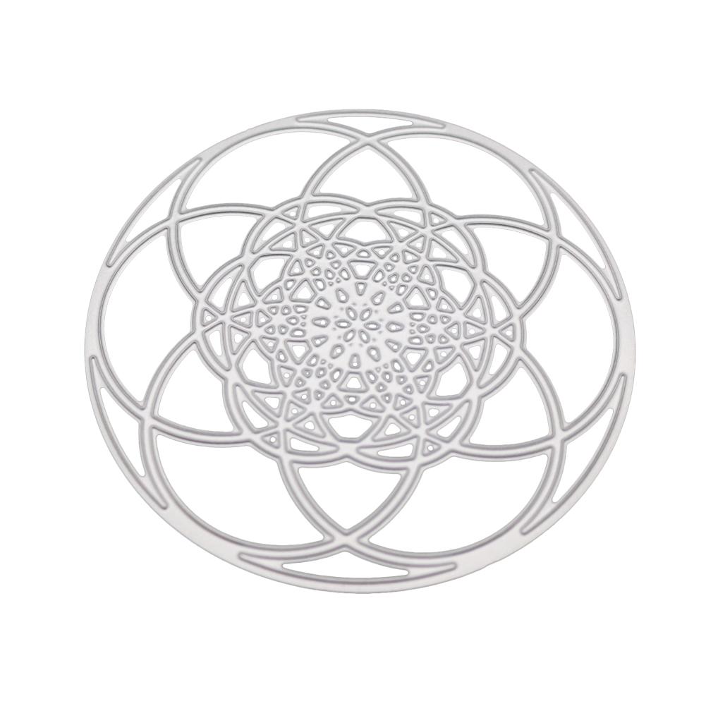 Překrývající se kruhové rámečky Kovová stříbrná šablona Embosování Vyřezávací šablony Pro DIY Scrapbooking Papírové Album Výrobu Karet