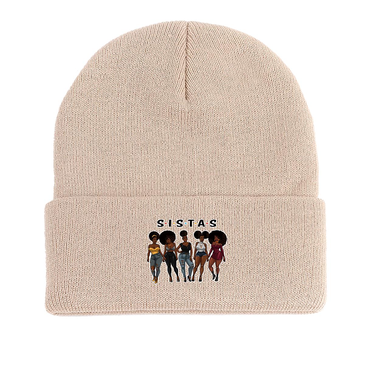 

SISTAS Ladies Warm Knitted Hat Beanie, Woman Cap Cancer Chemo Elastic Leisure Bonnet Knit Cap Beanie as the picture