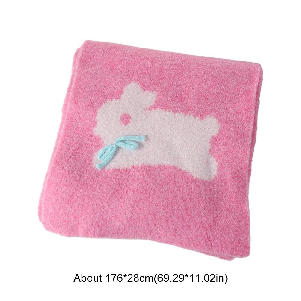 Soft Cartoon Thick Shawl Warmer Long Scarf Large Rabbit Knitted Scarf  Spring