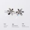 Stylish 3D Abstract Flower Stud Earrings: Silver Needle, Versatile & Chic for Women