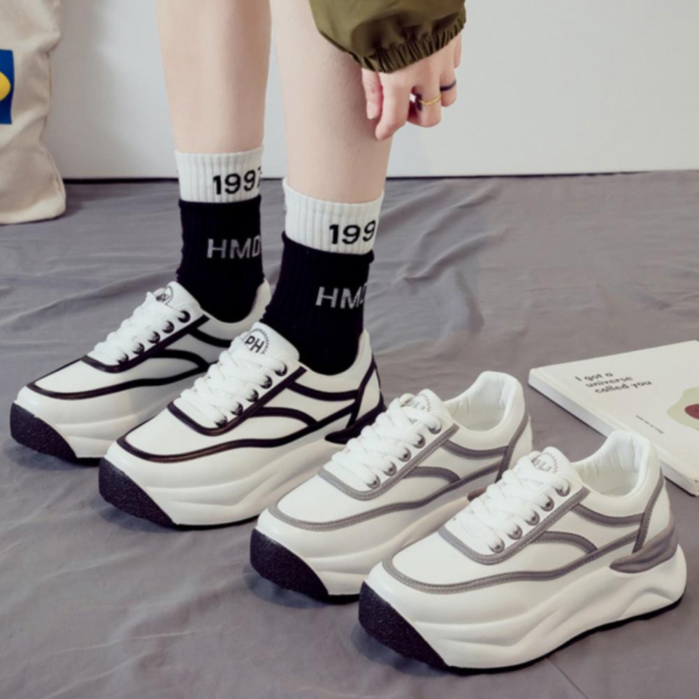 Versatile Little White Shoes Women's Sports and Leisure Dad Shoes Platform Shoes