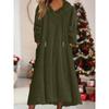 DAFIFY Women's Fashion Fall Winter Solid Color Print Long Sleeve Hooded Loose Waistline Casual Dresses