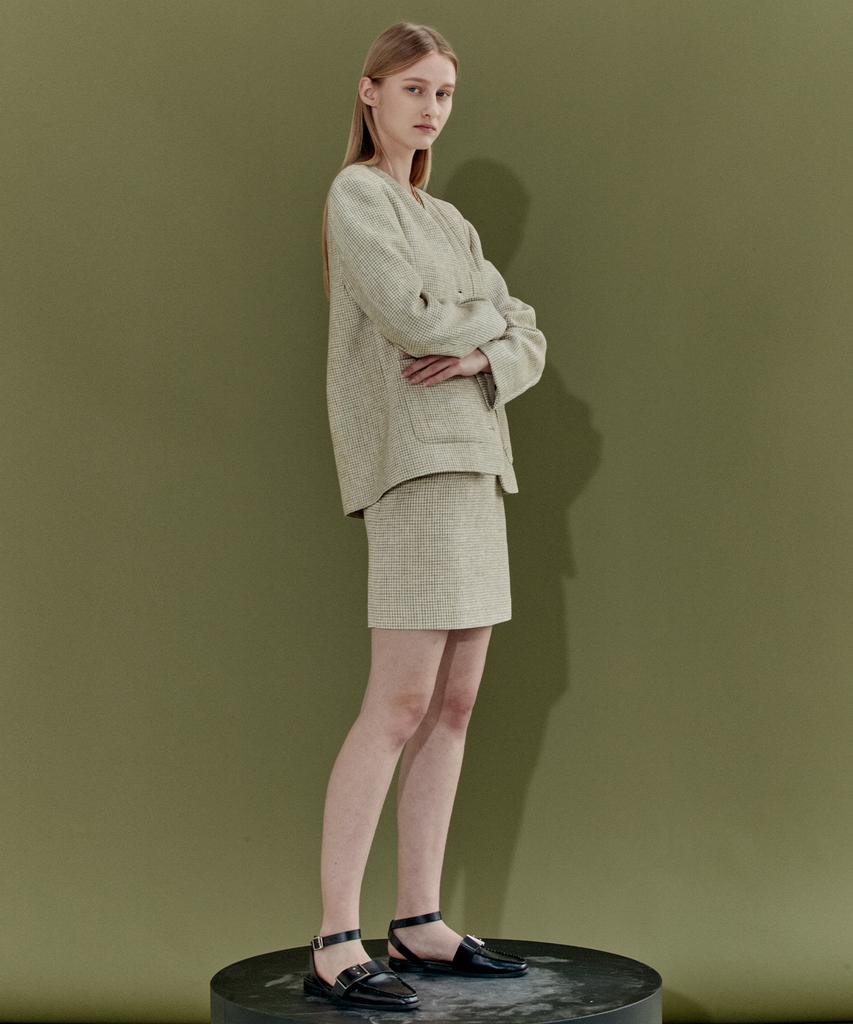 Enor Tweed Mini Skirt - Ivory