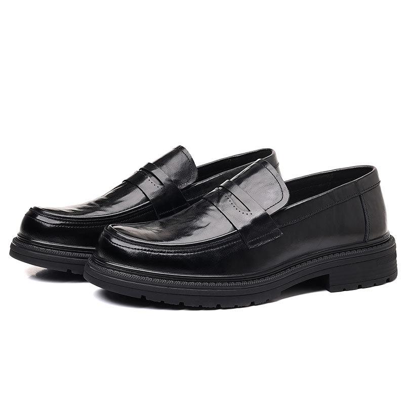 The first layer of cowhide men's shoes is pedal new casual loafers business dress British leather shoes men's high-end leather