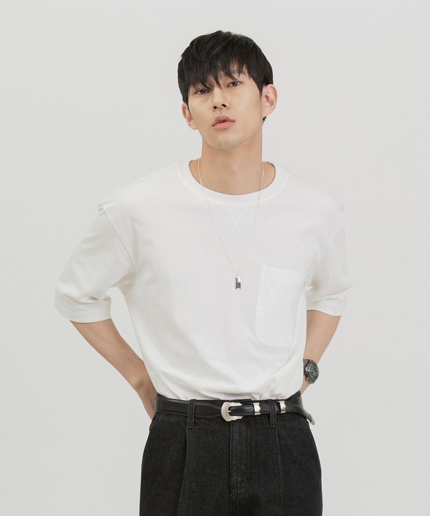 Oldeubi Att Cotton 16S Big Pocket T-Shirt Ivory